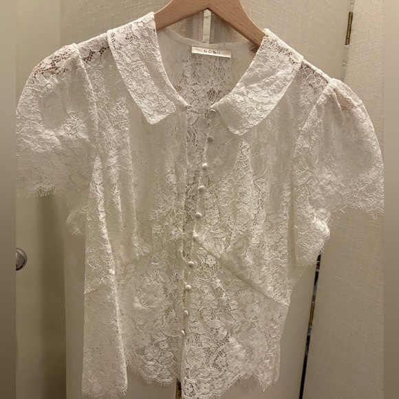 NWOT Doen Fleurance Buttondown Blouse in Salt, Size M - Picture 3 of 6